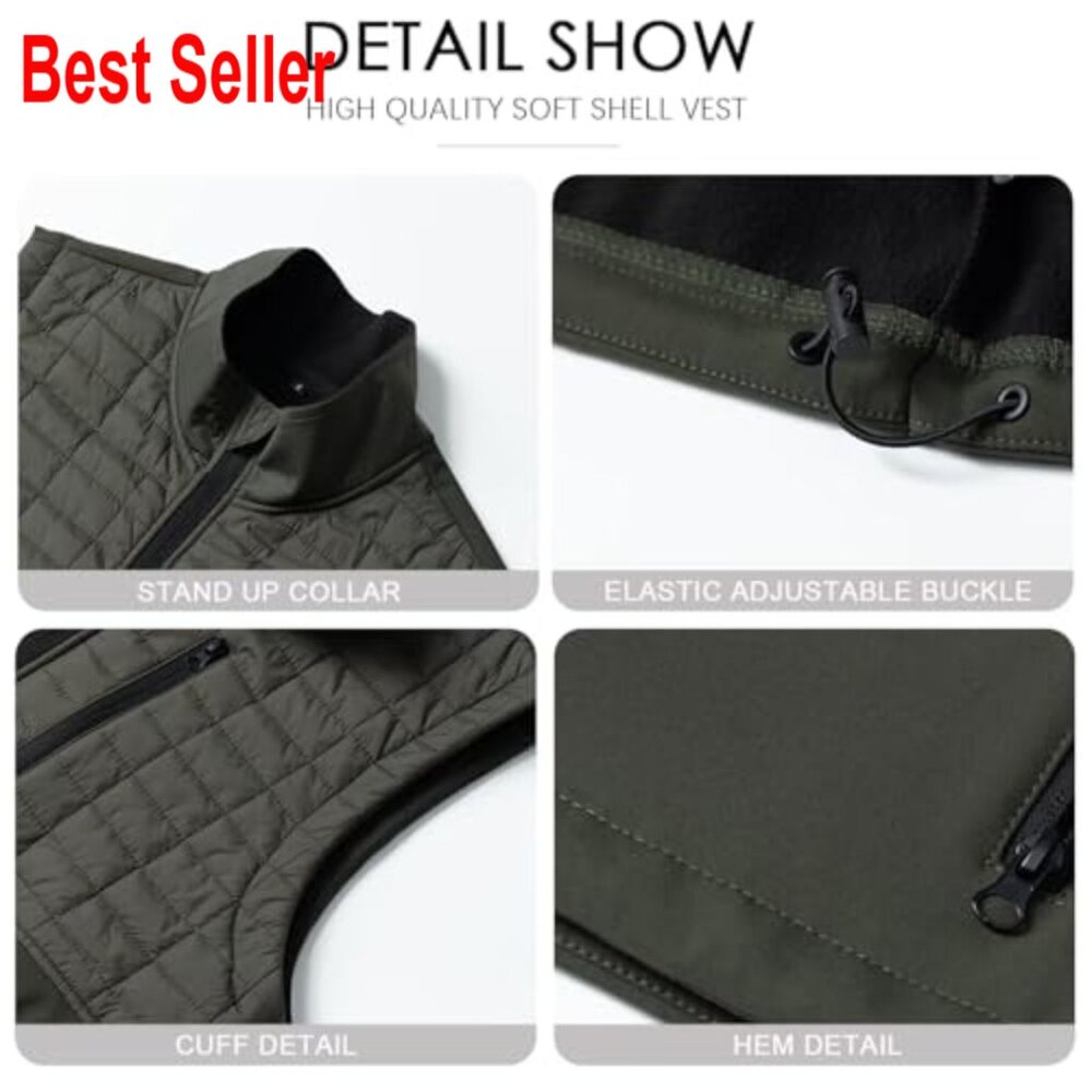 Men's Lightweight Windproof Vest Softshell Outerw… - image 5